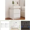The Living Store Nachttische mit LED-Leuchten 2 Stk. Weiß Produktbild-Vorschau 1