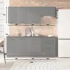 Küchenzeile 200 cm - Graphitfarbe - mit schwarzer Produktbild-Vorschau 7