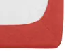 A close-up view of the corner of a red fitted sheet. Náhled obrázku produktu