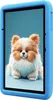 A blue tablet case with a cute dog illustration on the screen. Náhľad obrázku produktu