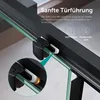 Close-up of a shower door mechanism with a magnified inset showing detail. Produktbild-Vorschau