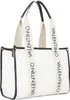 A white Valentino tote bag with black trim and straps featuring the Valentino logo. Anteprima dell’immagine prodotto