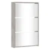 Schuhschrank mit Spiegel 3 Fächer Betongrau 63x17x102,5 cm Produktbild-Vorschau 3
