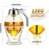 A honey dispenser with dimensions and weight information. Produktbild-Vorschau