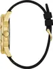 Side view of a gold and black watch with a black strap. Podgląd zdjęcia produktu