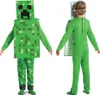 A child wearing a Minecraft Creeper costume, shown from the front and back. Podgląd zdjęcia produktu