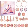 A collage of jewelry making supplies, including bracelets, charms, and a decorative box with a castle illustration. Produktbild-Vorschau