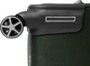 A close-up view of the wheel and handle area of a dark green suitcase. Náhled obrázku produktu