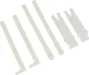 A collection of white plastic plumbing parts arranged diagonally on a white background. Náhled obrázku produktu