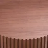A close-up view of the fluted wooden base and the top surface of a round coffee table. Produktbild-Vorschau