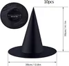 10er Pack Hexenhut Schwarz Halloween Party Hüte Kostüm Produktbild-Vorschau 2