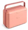 A pink lunchbox with a handle is shown against a white background. Podgląd zdjęcia produktu