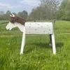 Holzpferd Kleiner Onkel, weiß mit braunen Punkten, Mähne Produktbild-Vorschau 2