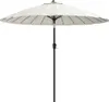 A white patio umbrella with a black pole is shown against a white background. Voir les images du produit