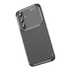A black carbon-look phone case with a gray camera housing is shown against a white background. Produktbild-Vorschau