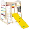 A wooden indoor playground structure for children, featuring various activities. Podgląd zdjęcia produktu