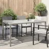 Gartentisch 150x90x75 cm Hartglas und Poly Rattan Grau Produktbild-Vorschau 2
