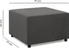 Sitzpouf für das Wohnzimmer 70 x 70 cm, Cord - Dunkelgrau Produktbild-Vorschau 4