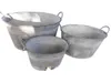Zinkwannen-Set Oval 3 Stück Pflanztopf Zinkbottich Produktbild-Vorschau 1