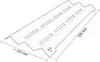 A diagram of a gas grill burner cover with dimensions indicated. Produktbild-Vorschau