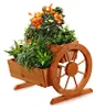 Pflanzkübel mit Wagenräder aus Holz Garten Dekoration Produktbild-Vorschau 7