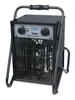 A black portable electric heater with a handle and controls on a white background. Produktbild-Vorschau