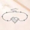 Mère fille bracelet 925 en argent sterling pendentif cœur Voir les images du produit 3