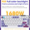 A close-up marketing image of a mechanical keyboard with RGB backlighting, highlighting its customizable features and color options. Produktbild-Vorschau