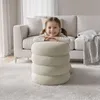 Samt-Polsterhocker mit Stauraum 42 cm SNUGGO Creme Produktbild-Vorschau 6