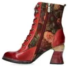 Laura Vita Damen Leder-Schnürstiefelette mit Bobine-Absatz Produktbild-Vorschau 5