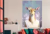 MuchoWow® Poster Hirsche - Blumen - Gemälde - Porträt - Produktbild-Vorschau 3