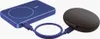 A blue power bank is connected to a dark gray charging case via a blue cable. Produktbild-Vorschau