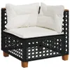 5-tlg. Garten-Sofagarnitur mit Kissen Schwarz Poly Rattan Produktbild-Vorschau 3