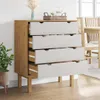 vidaXL Armoire à tiroirs OTTA brun&blanc 76,5x39,5x90 cm Voir les images du produit 3