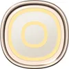 A top-down view of a gold electric toothbrush head with concentric yellow and white rings. Voir les images du produit