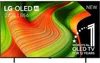 A television screen displaying a colorful abstract image with text overlays. Produktbild-Vorschau