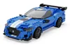 A blue toy sports car with white racing stripes, shown from a three-quarter front angle against a white background. Produktbild-Vorschau