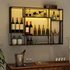 Puluomis Weinregal Wandregal mit RGB Beleuchtung 120cm MDF Produktbild-Vorschau 2
