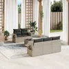 vidaXL 6-tlg. Garten-Sofagarnitur mit Kissen Hellgrau Poly Produktbild-Vorschau 2
