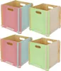 Zusammensteckbare Holzbox 32 cm Mehrfarbig Aufbewahrungsbox passend für Kallax und Expedit 4 Stück Produktbild-Vorschau