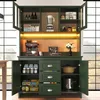 Hoher Küchenschrank Grün 120x40x179cm – Küchenvitrine mit Produktbild-Vorschau 3