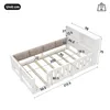Flieks Kinderbett 90x200cm mit Led, Bodenbett Holzbett mit Produktbild-Vorschau 5