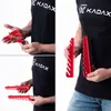 A collage of images showing red tool hooks and a person holding them. Produktbild-Vorschau