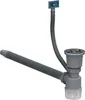 A plumbing fixture for a sink, consisting of a drain, trap, and flexible hoses. Produktbild-Vorschau