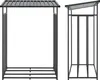 A product shot of a metal firewood rack with a roof, shown from two angles. Produktbild-Vorschau
