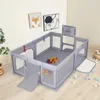 COSTWAY 207x145cm Laufstall Baby, Laufgitter mit Netz, Produktbild-Vorschau 2