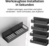 A product image showing a shelf mounted on a tiled wall and a stack of shelves on the right, with marketing text at the top. Produktbild-Vorschau