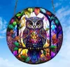 GKA Sonnenfänger Eule lila 15 cm Buntglas Lichtfänger Produktbild-Vorschau 1