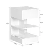 A white bedside table with dimensions indicated by measurement lines and text. Anteprima dell’immagine prodotto