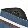 A close-up view of a folded picnic blanket, showing its striped pattern and a water droplet on its waterproof backing. Anteprima dell’immagine prodotto